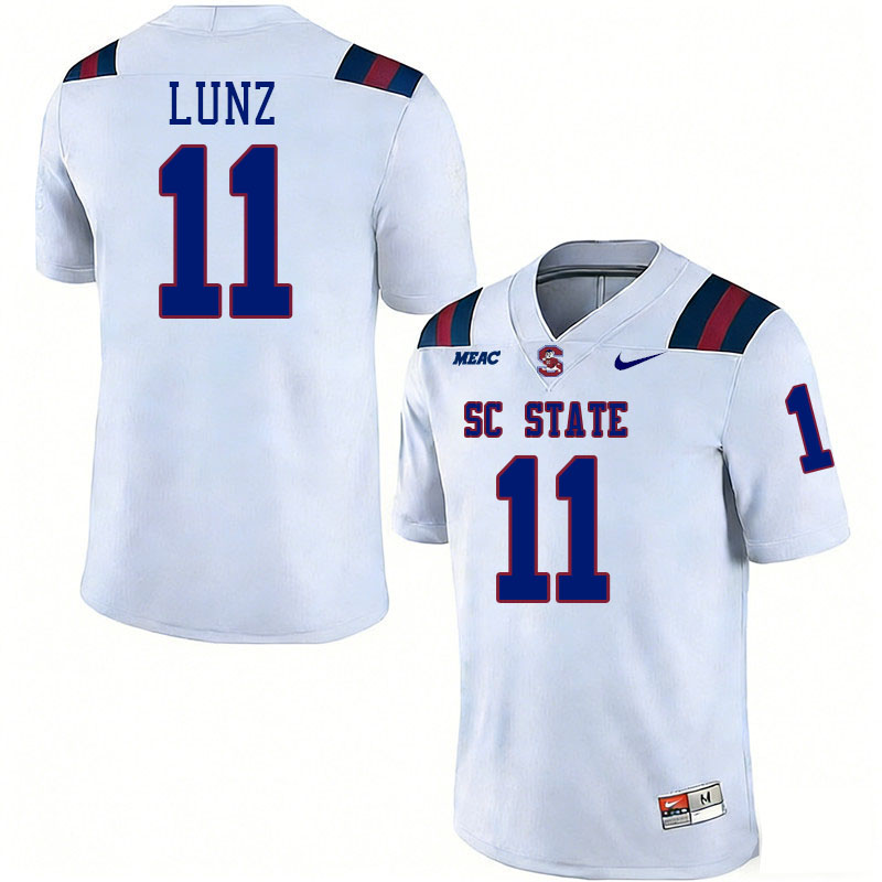 South Carolina State Bulldogs #11 Mike Lunz College Football Jerseys,Uniforms Stitched-White